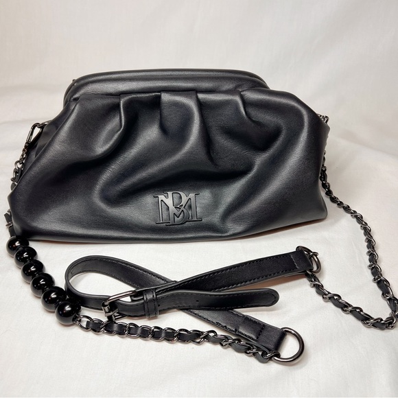 Badgley Mischka Slouch Handbag Clutch Convertible Gunmetal Detachable Strap - Picture 1 of 10